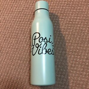 “Posi-Vibes” Water Bottle Positive Vibe Retro Teal